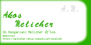 akos melicher business card